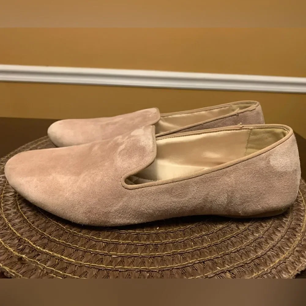 Birdies Ballet Flats Golden Oak Suede The Starling Almond Toe Slip-On Shoes 11